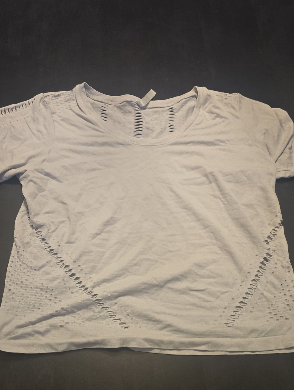 Women's White Short Sleeve Tee with Cutout Detail
